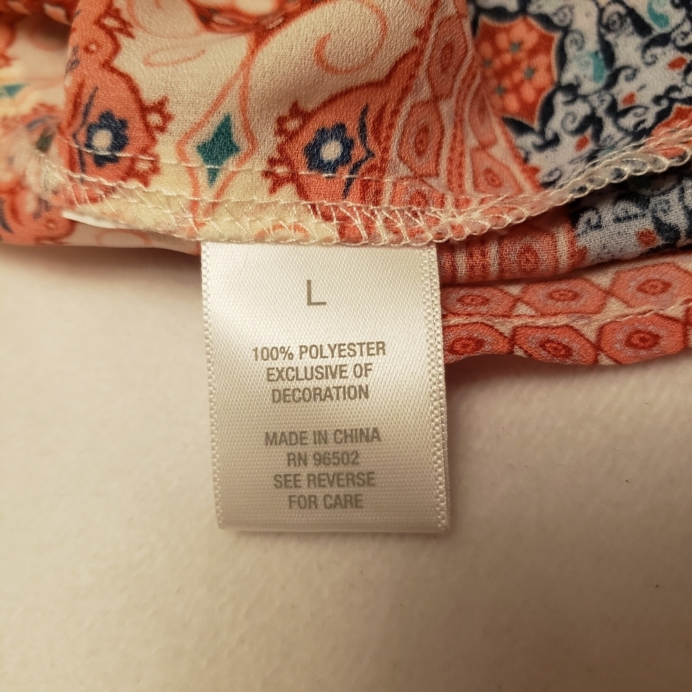 Boho Sleeveless Blouse Size L - Picture 9 of 11